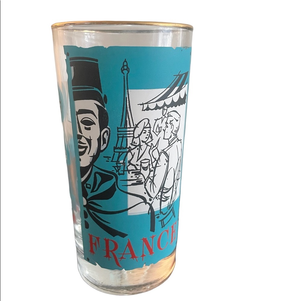 Coca Cola Vintage Around the World France Glass-Rare-Collectable